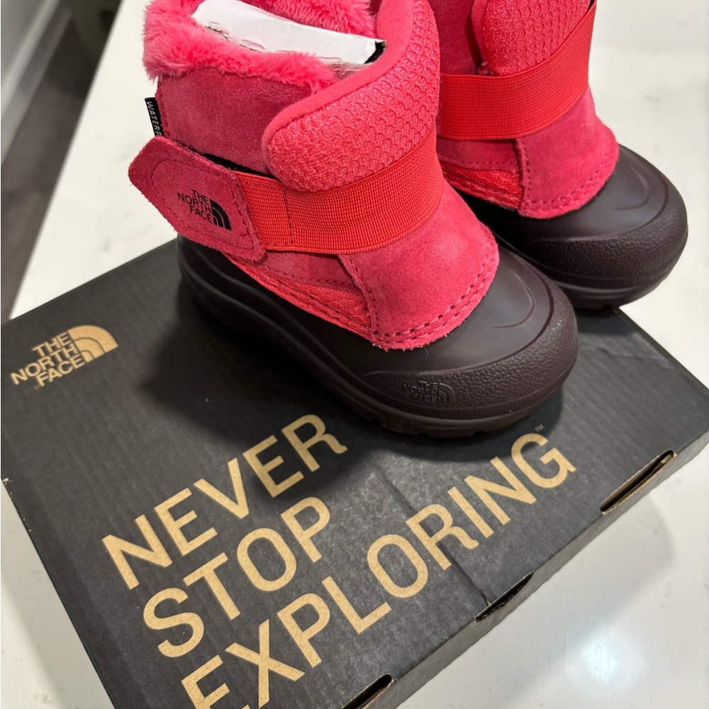 The North Face Kids Red and Brown Boots